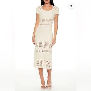 NWOT Forever 21 OPEN-KNIT CROCHET DRESS SIZE L